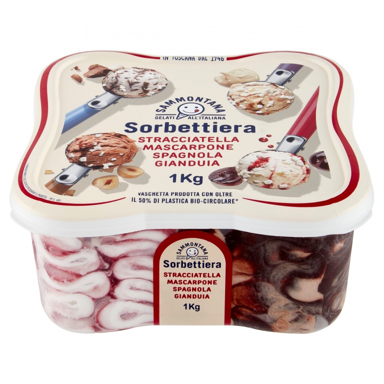 SAMMONTANA SORBETTIERA STRACCIATELLA, SPAGNOLA, NOCCIOLATO, MASCARPONE 1 KG