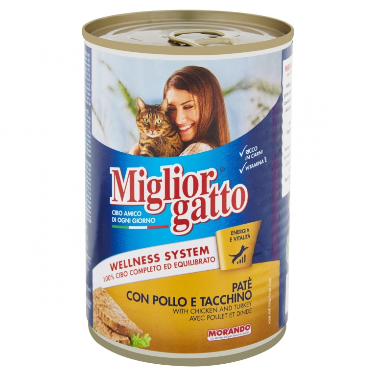 MIGLIORGATTO PATE CON POLLO E TACCHINO 400 G