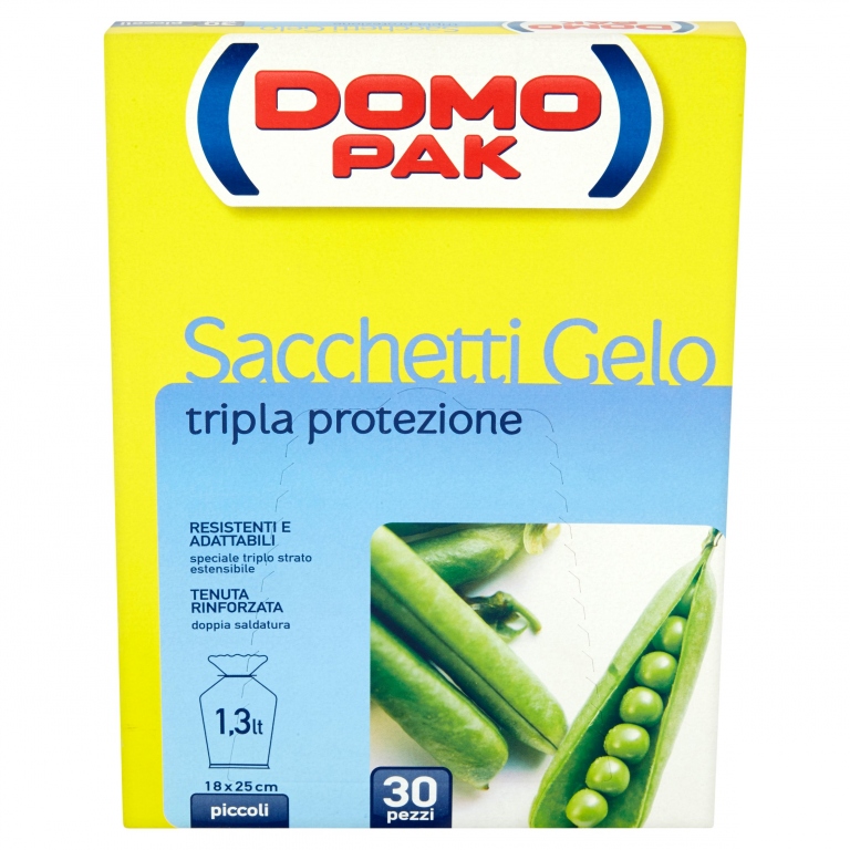 DOMOPAK SACCHETTI GELO TRIPLA PROTEZIONE PICCOLI (1,3 LT - 30 PEZZI)