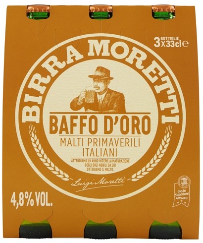 BIRRA MORETTI BAFFO D'ORO CL.33X3