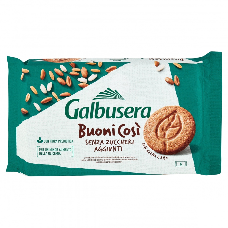 GALBUSERA BUONICOSI SENZA ZUCCHERI AGGIUNTI AI 4 CEREALI E RICCO DI FIBRE 6 X 50 G