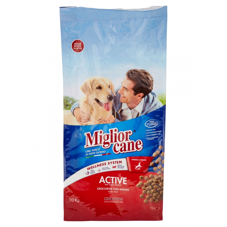 MIGLIORCANE ACTIVE CROCCHETTE CON MANZO 10 KG