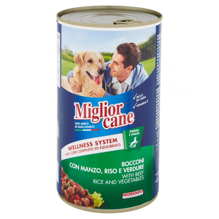 MIGLIORCANE BOCCONI CON MANZO, RISO E VERDURE 1250 G