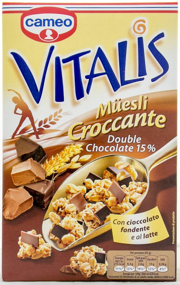 CAMEO VITALIS MUESLI CROCCANTE DOUBLE CHOCOLATE 15% 310 G
