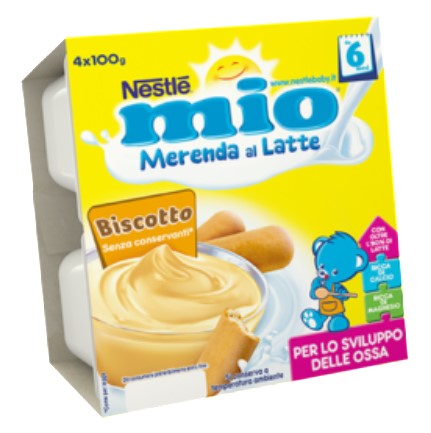 NESTLE MIO MERENDA AL LATTE BISCOTTO DA 6 MESI 4 VASETTI PLASTICA 100G