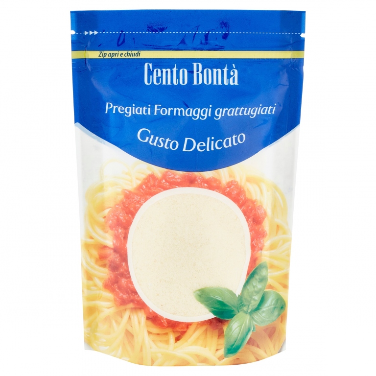 CENTO BONTA PREGIATI FORMAGGI GRATTUGIATI GUSTO DELICATO 100 G
