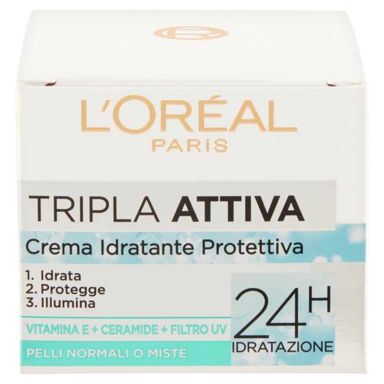 L'OREAL PARIS TRIPLA ATTIVA PELLI NORMALI O MISTE CREMA IDRATANTE PROTETTIVA 50 ML