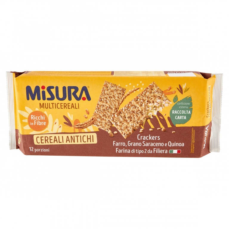 MISURA MULTIGRAIN CEREALI ANTICHI CRACKERS FARRO, GRANO SARACENO E QUINOA 350 G