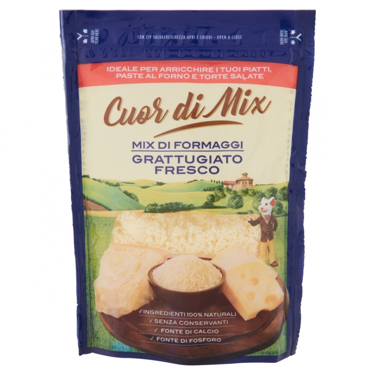 CUOR DI MIX MIX DI FORMAGGI GRATTUGIATO FRESCO 70 G