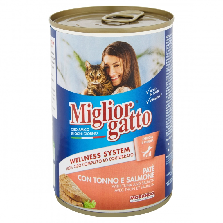 MIGLIORGATTO PATE CON TONNO E SALMONE 400 G