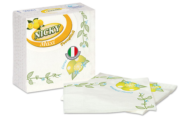 NICKY DECORATI TOVAGLIOLI LIMONE 38X38 CM 35 PZ