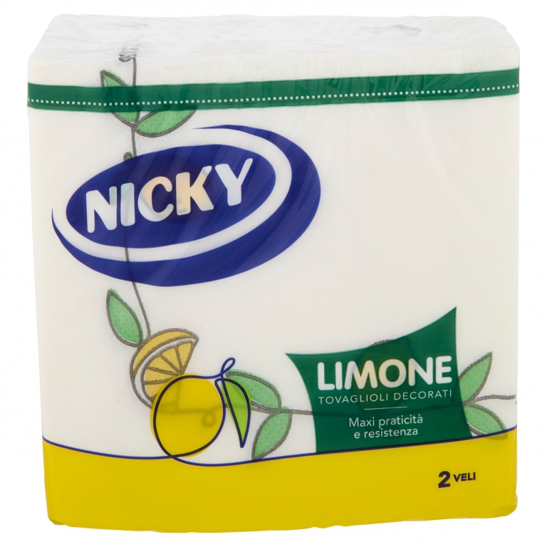 NICKY DECORATI TOVAGLIOLI LIMONE 38X38 CM 35 PZ
