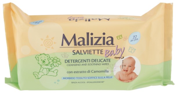 SALVIETTE BABY MALIZIA DELICATE PZ. 72