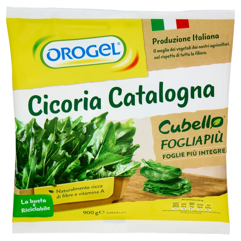 OROGEL CUBELLO CICORIA CATALOGNA FOGLIA PIU SURGELATI 900 G