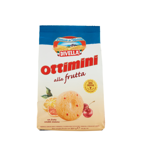 DIVELLA FANTASIE DEL MATTINO OTTIMINI BISCOTTI ALLA FRUTTA CON ARANCIA, LIMONE E CILIEGIE 350 G