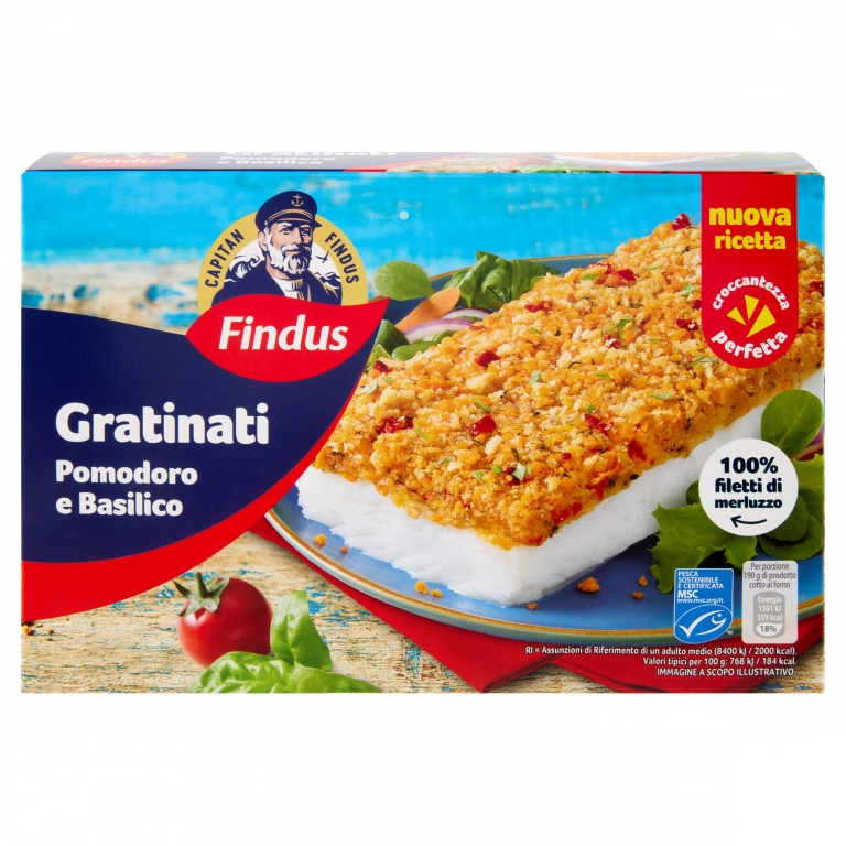 FILETTO DI MERLUZZO POM./BAS.GRAT.FINDUS G380