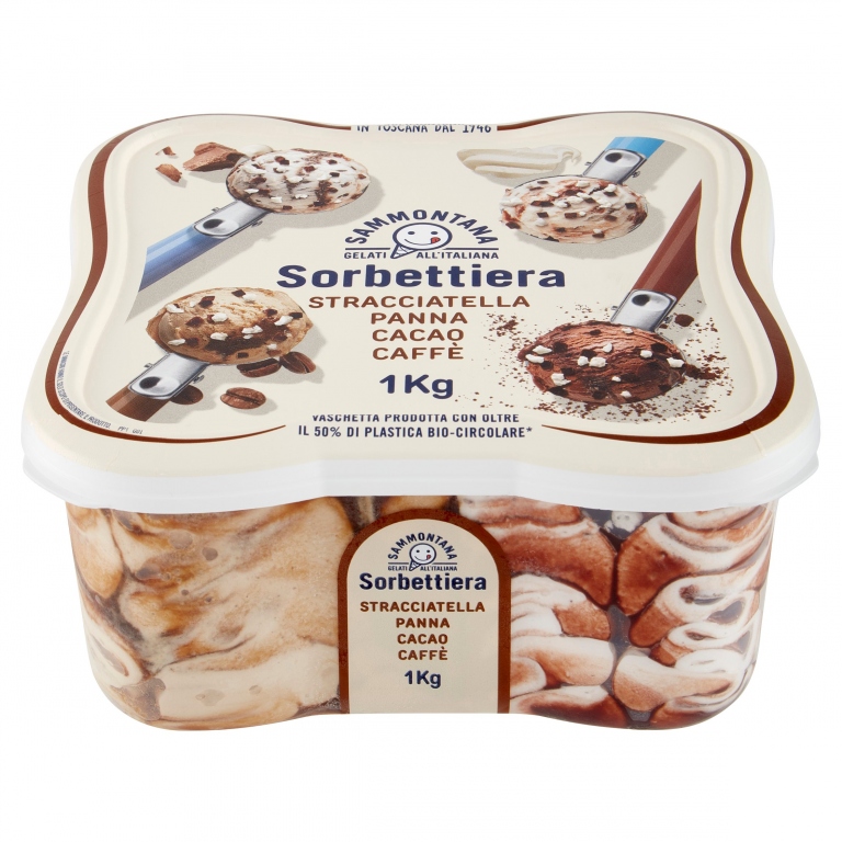 SAMMONTANA SORBETTIERA STRACCIATELLA, CACAO, PANNA, CAFFE 1 KG