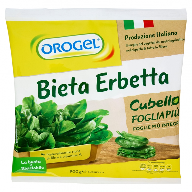OROGEL CUBELLO BIETA ERBETTA FOGLIA PIU SURGELATI 900 G