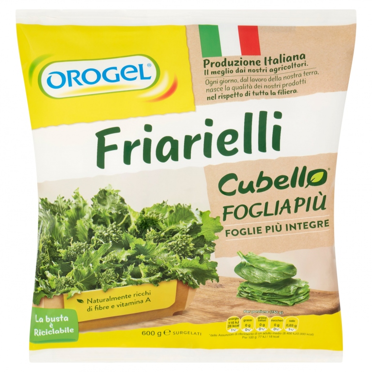 OROGEL CUBELLO FRIARIELLI FOGLIA PIU SURGELATI 600 G