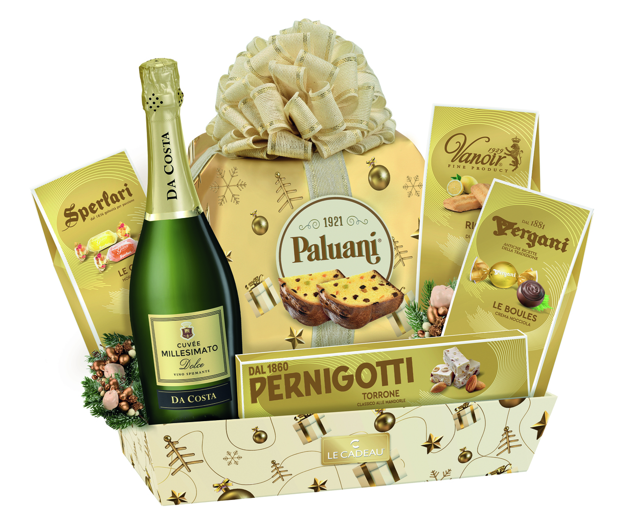 CESTO LE CADEAU MERRY CHRISTMAS X7 PZ