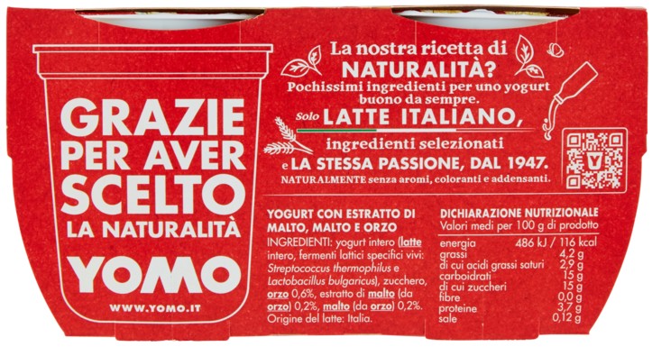 YOMO YOGURT INTERO CON MALTO 2 X 125 G