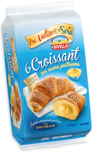 DIVELLA FRA MATTINO E SERA 6 CROISSANT CON CREMA PASTICCERA 270 G