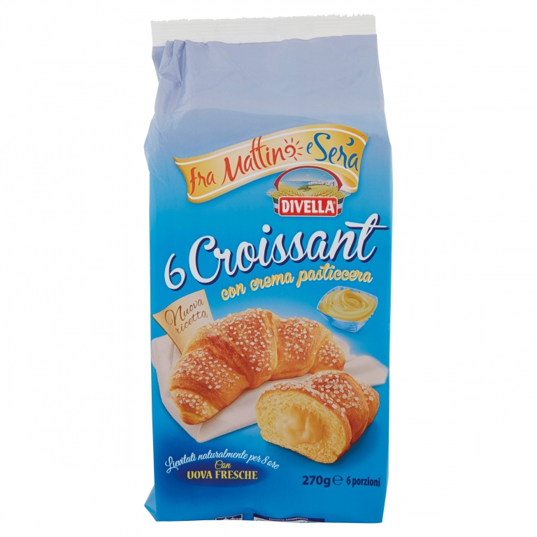 DIVELLA FRA MATTINO E SERA 6 CROISSANT CON CREMA PASTICCERA 270 G