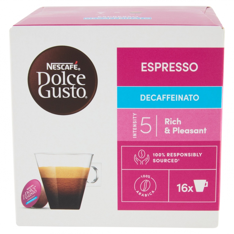 NESCAFE DOLCE GUSTO ESPRESSO DECAFFEINATO CAFFE ESPRESSO DECAFFEINATO 16 CAPSULE (16 TAZZE)