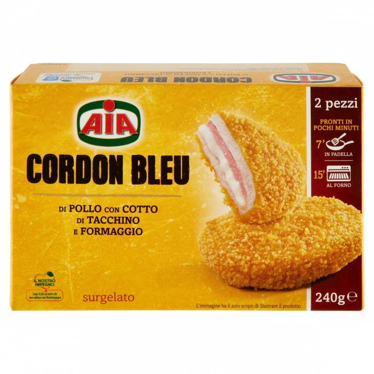 AIA CORDONBLEU CORDON BLEU CON COTTO DI TACCHINO E FORMAGGIO 2 CORDON BLEU 240 G