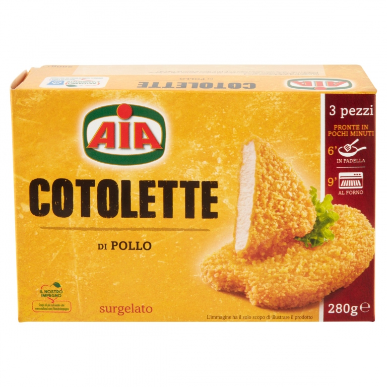 AIA LA COTOLETTA COTOLETTE DI FILETTI DI POLLO SURGELATO 280 G