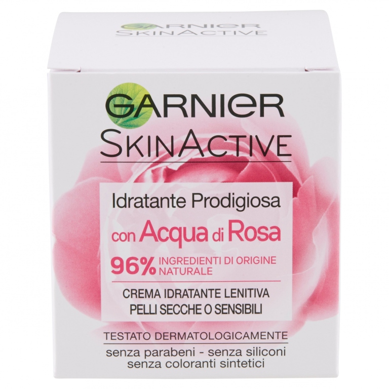 GARNIER IDRATANTE PRODIGIOSA CON ACQUA DI ROSA - CREMA IDRATANTE LENITIVA PER PELLI SECCHE - 50 ML