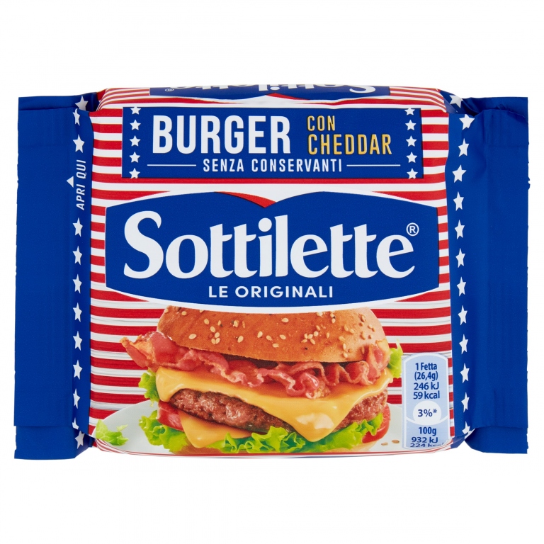 SOTTILETTE BURGER CON CHEDDAR GR.185