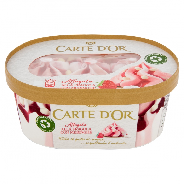 CARTE D'OR AFFOGATO ALLA FRAGOLA CON MERINGHE 900 ML