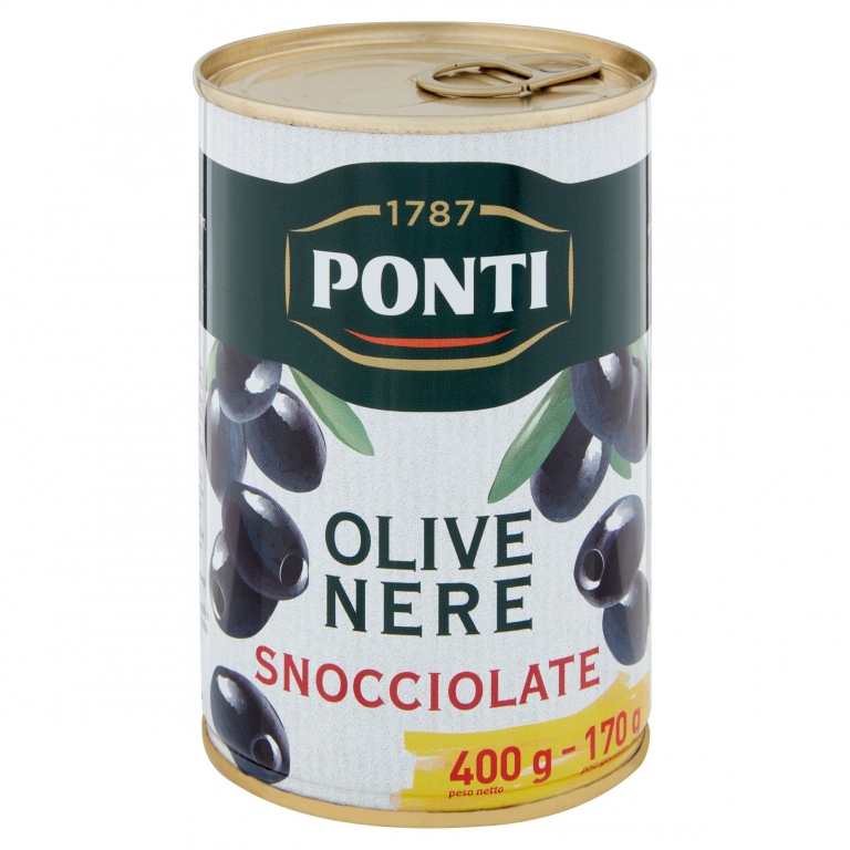PONTI OLIVE NERE DENOCCIOLATE IN SALAMOIA 400 G