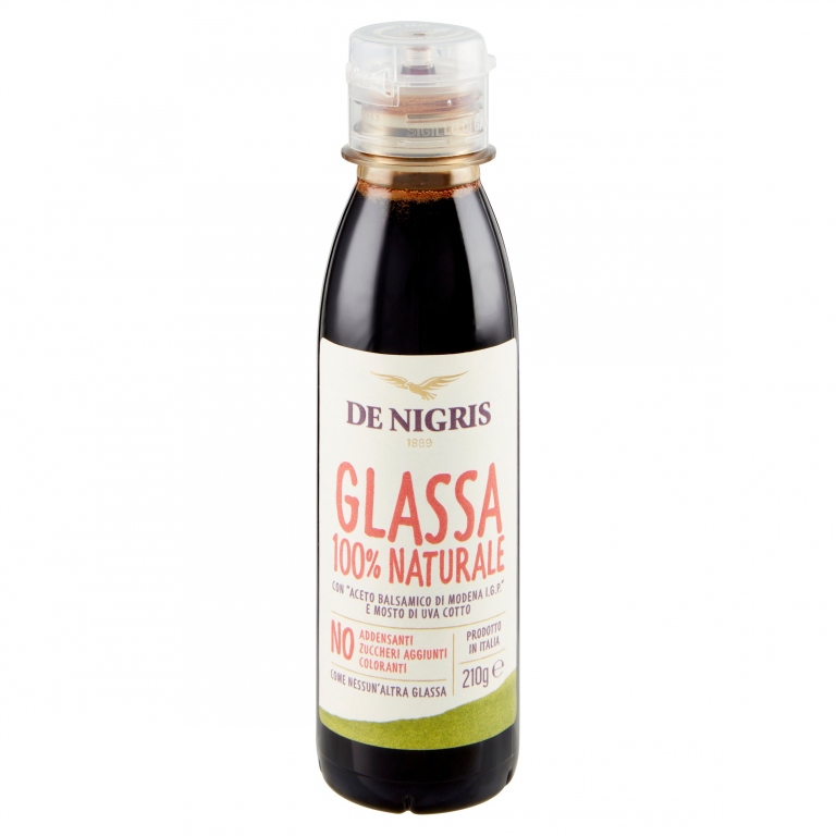 DE NIGRIS GLASSA 100% NATURALE CON "ACETO BALSAMICO DI MODENA I.G.P." E MOSTO DI UVA COTTO 210 G