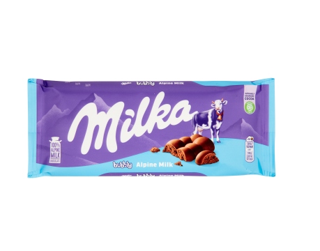MILKA TAV.BUBBLY MILK 90G