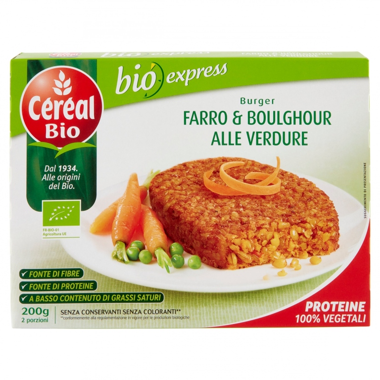 CEREAL BIO BIO EXPRESS BURGER FARRO & BOULGHOUR ALLE VERDURE 200 G