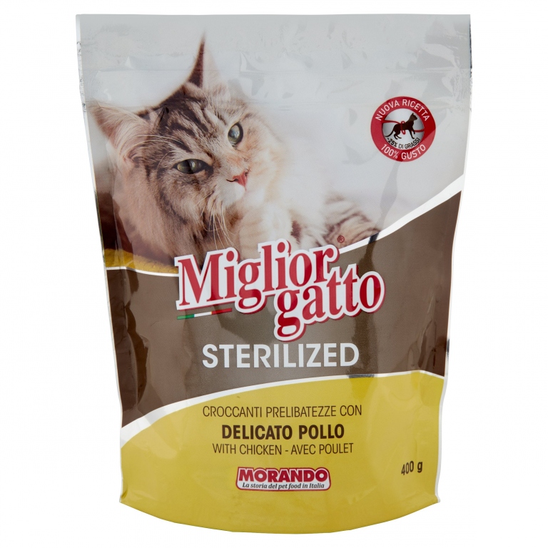 MIGLIOR GATTO STERILIZED CROCCANTI PRELIBATEZZE CON DELICATO POLLO 400 G