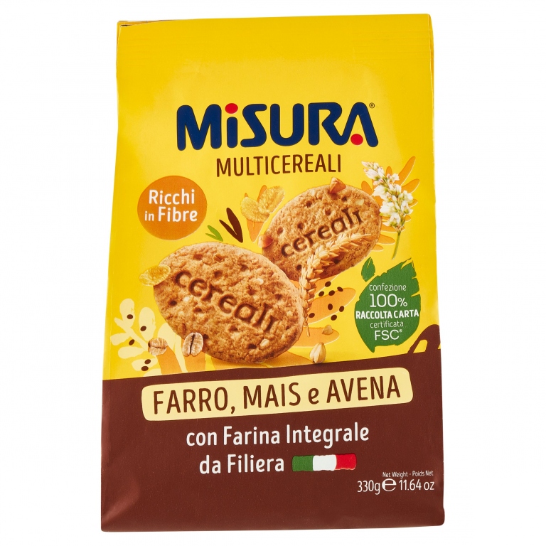 MISURA MULTIGRAIN	6 CEREALI BISCOTTI INTEGRALI CON CEREALI CROCCANTI 330 G