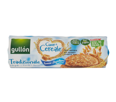 GULLON CUOR DI CEREALE TRADIZIONALE INTEGRALE CON FIOCCHI DI AVENA SENZA ZUCCHERI AGGIUNTI 280 G