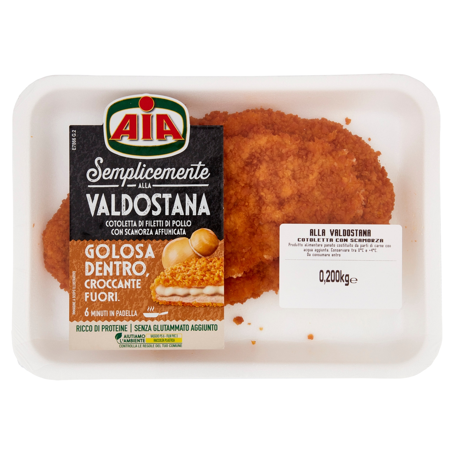 AIA VALDOSTANA COTOLETTA DI FILETTI DI POLLO CON SCAMORZA AFFUMICATA 0,200 KG