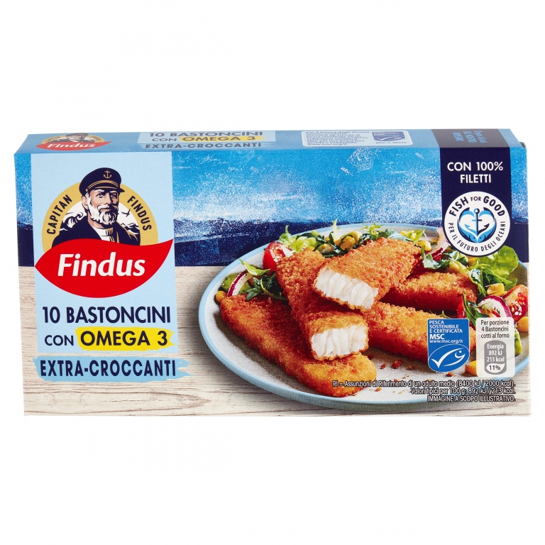 CAPITAN FINDUS 10 BASTONCINI CON OMEGA 3 250 G