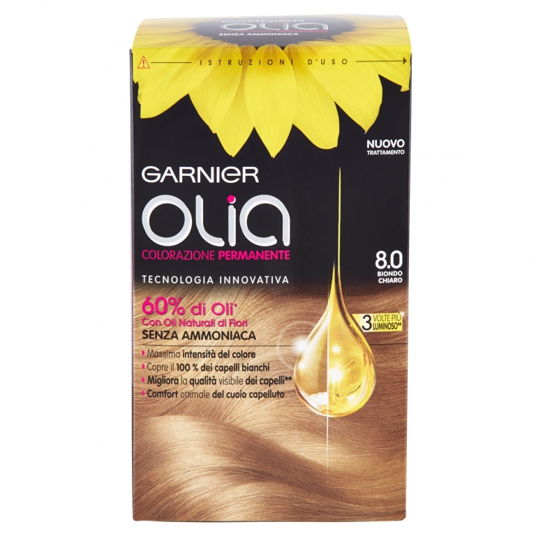 GARNIER OLIA COLORAZIONE PERMANENTE 8.0 BIONDO CHIARO