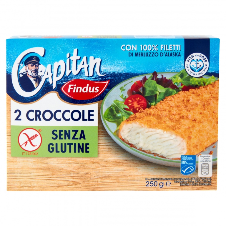 CAPITAN FINDUS 2 CROCCOLE SENZA GLUTINE 250 G