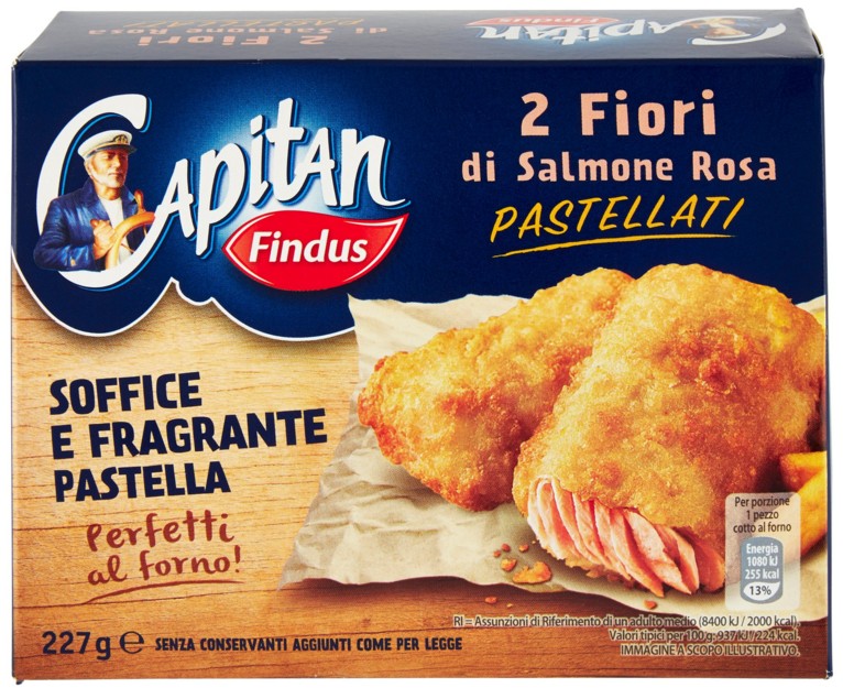 CAPITAN FINDUS FIORI DI SALMONE ROSA PASTELLATI 227 G