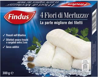 FINDUS 4 FIORI DI MERLUZZO 300G