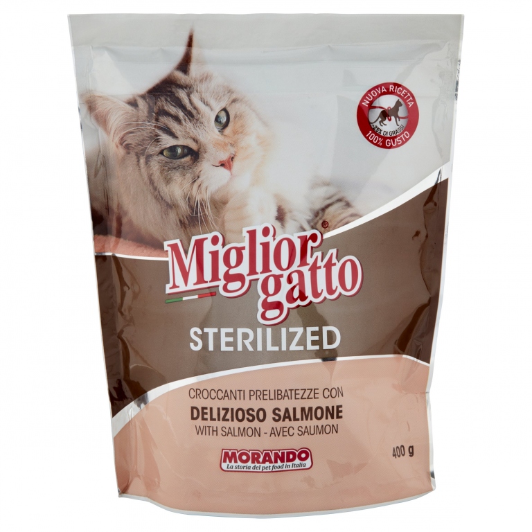 MIGLIOR GATTO STERILIZED CROCCANTI PRELIBATEZZE CON DELIZIOSO SALMONE 400 G