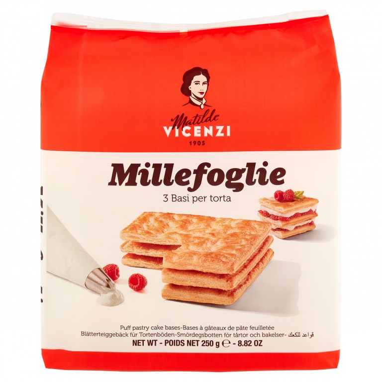 PASTICCERIA MATILDE VICENZI MILLEFOGLIE D'ITALIA 3 BASI PER TORTA 250 G