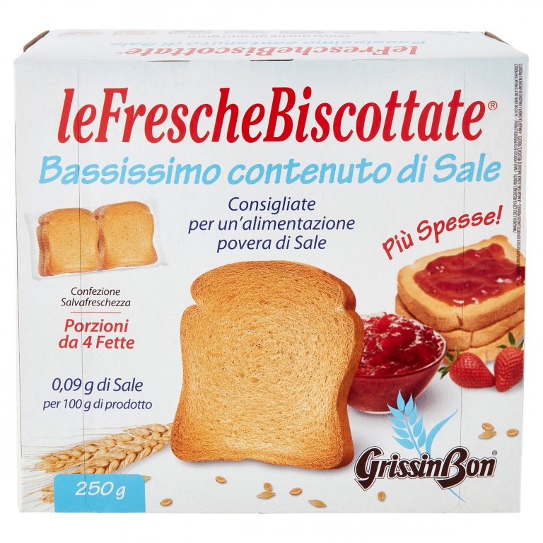 GRISSINBON LEFRESCHEBISCOTTATE BASSISSIMO CONTENUTO DI SALE 250 G