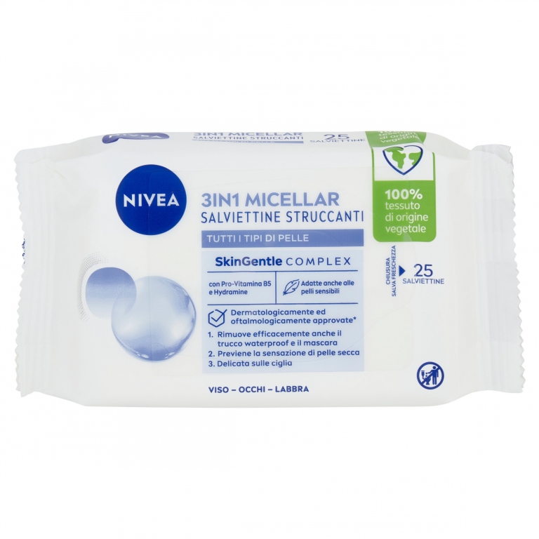 NIVEA MICELLAIR SKIN BREATHE SALVIETTINE STRUCCANTI 3-IN-1 25 PZ